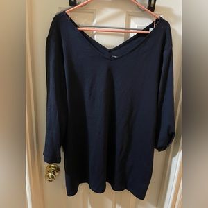 NWT navy 3/4 sleeves knit shirt from Lane Bryant